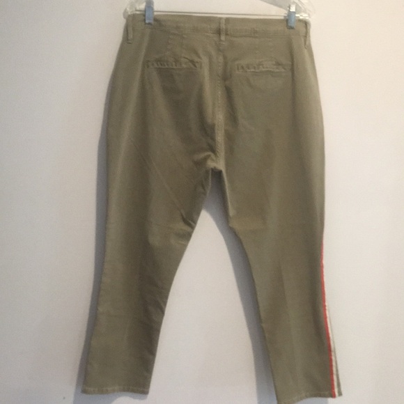 New FRAME Le Beau Duo Tape Cropped Chino Pants size 31 Olive Green - Picture 8 of 11